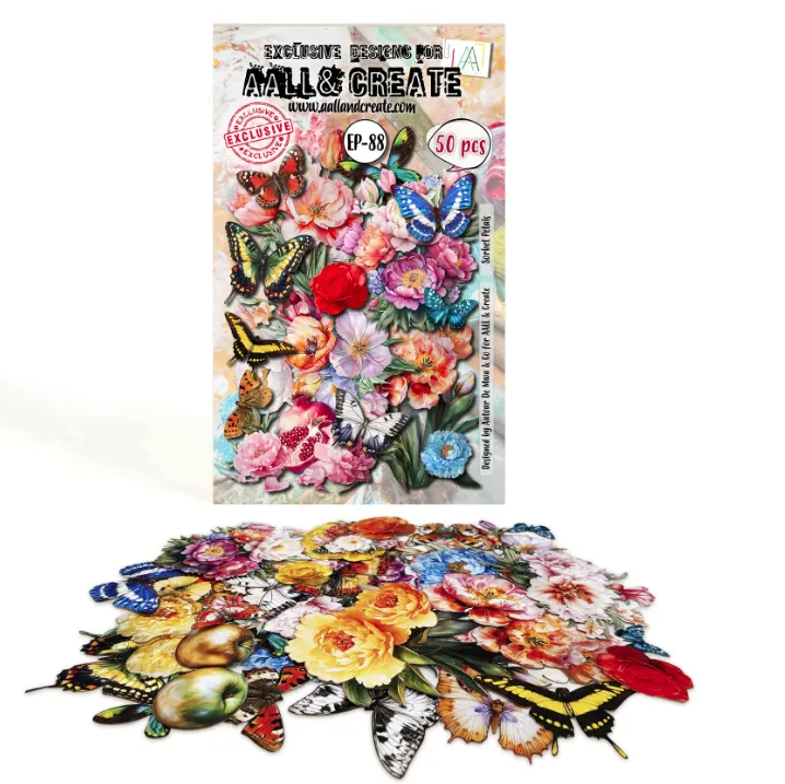 Sorbet Petals Ephemera Die-Cuts, 50 pieces